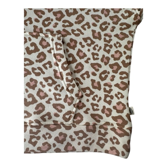 Ugg Women's Beige Kes Leopard Print Fleece Soft Hoodie Size Medium - Picture 9 of 16